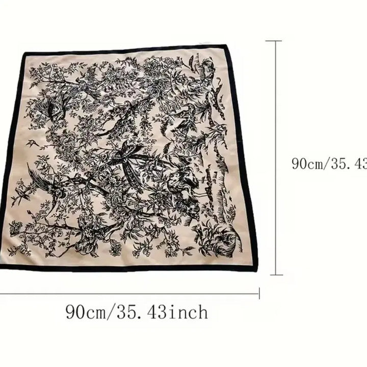 [BUNJANG] Floral Pattern Scarf / 플라워 패턴 스카프 (새상품)