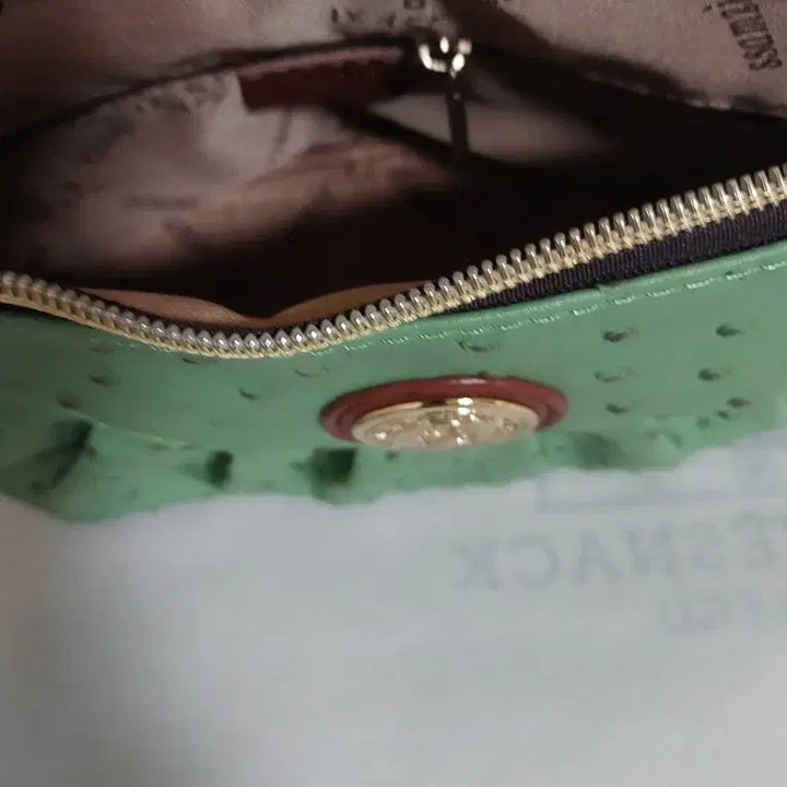 [BUNJANG] Ssamzie Green Ostrich Shoulder Bag / 새제품)쌈지 그린 오스트리치  숄더백 + 추가 스트랩