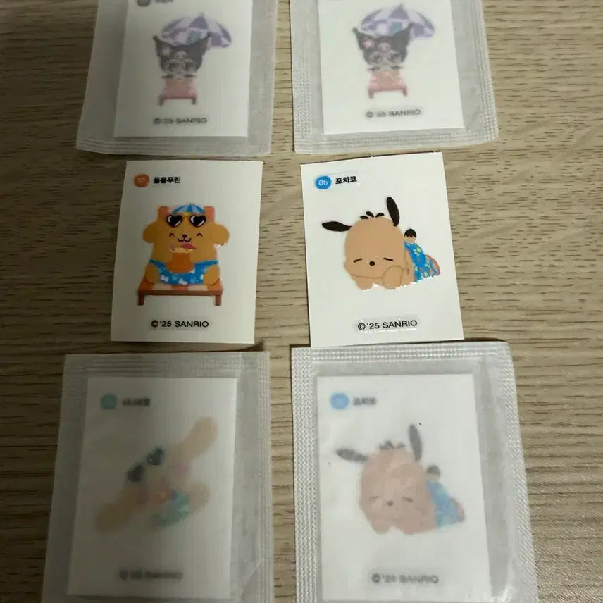 [BUNJANG] Sanrio Tteokbokki Stickers Bundle Set / 산리오 띠부씰 6개 일괄 판매 올리브영 베이글칩