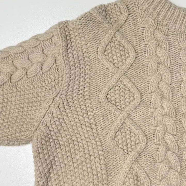 [BUNJANG] ByMina Editorial V-Neck Knit Beige / 바이미나 에디토리얼비 니트 베이지