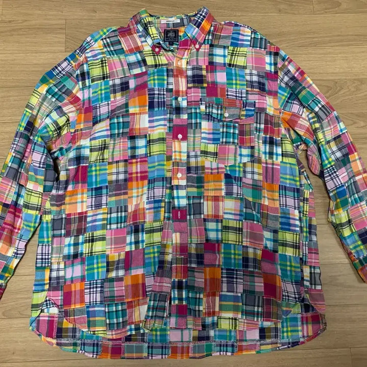 [BUNJANG] J.Press Madras Patchwork Relaxed Fit Shirt / J.press Bd 마드라스 패치워크 배기핏 셔츠 M사이즈