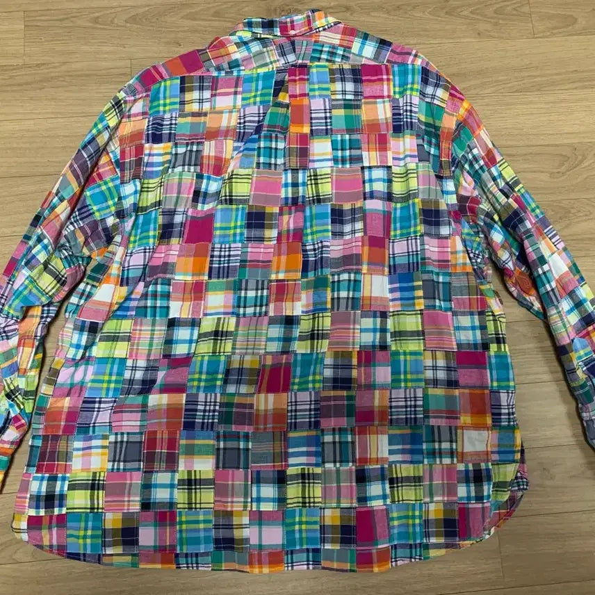 [BUNJANG] J.Press Madras Patchwork Relaxed Fit Shirt / J.press Bd 마드라스 패치워크 배기핏 셔츠 M사이즈