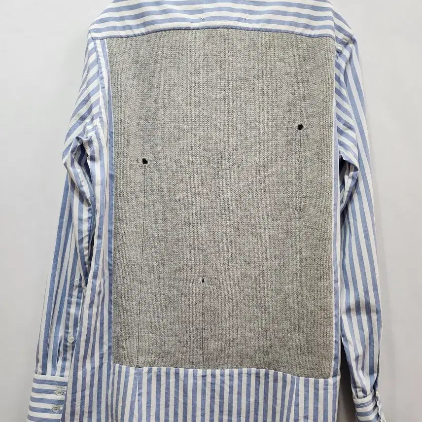 [BUNJANG] Maison Margiela Layered Damage Knit Vest &amp; Striped Shirt / (정품)마르지엘라 데미지 니트 조끼 + 스트라이프 셔츠