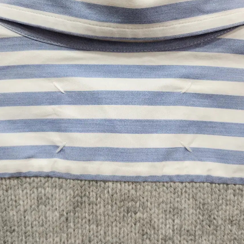[BUNJANG] Maison Margiela Layered Damage Knit Vest &amp; Striped Shirt / (정품)마르지엘라 데미지 니트 조끼 + 스트라이프 셔츠