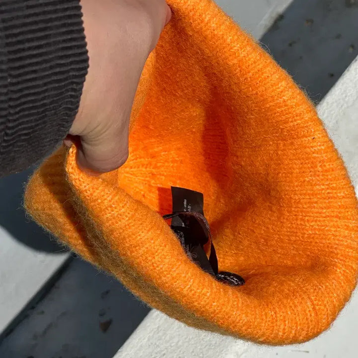 [BUNJANG] ZARA Orange Yellow Beanie Hat / [F] 자라 오렌지 옐로우 비니 모자