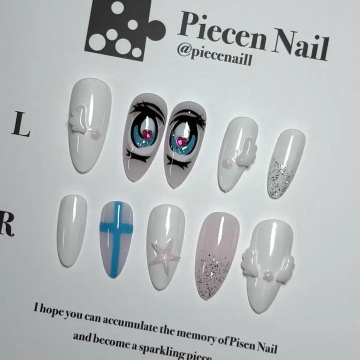 [BUNJANG] Custom Eye Art Nail Tips / <재오픈 기념 할인 판매> 만화 눈알 수제 네일팁