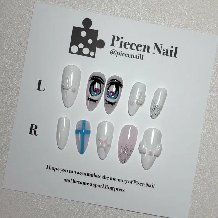 [BUNJANG] Custom Eye Art Nail Tips / <재오픈 기념 할인 판매> 만화 눈알 수제 네일팁