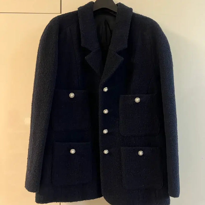 [BUNJANG] Elborn Tweed Jacket Navy 34 Size / 엘보른 트위드 자켓 34사이즈 네이비