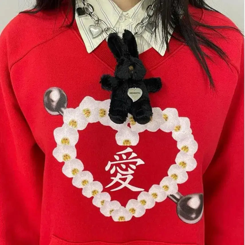 [BUNJANG] Momentel Love Piercing Sweatshirt / Momentel 모멘텔 러브피어싱 맨투맨
