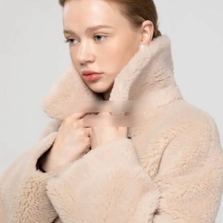 [BUNJANG] Short Toggle Coat (Beige) / 뽀글이 양털 떡볶이 숏코트 (베이지)