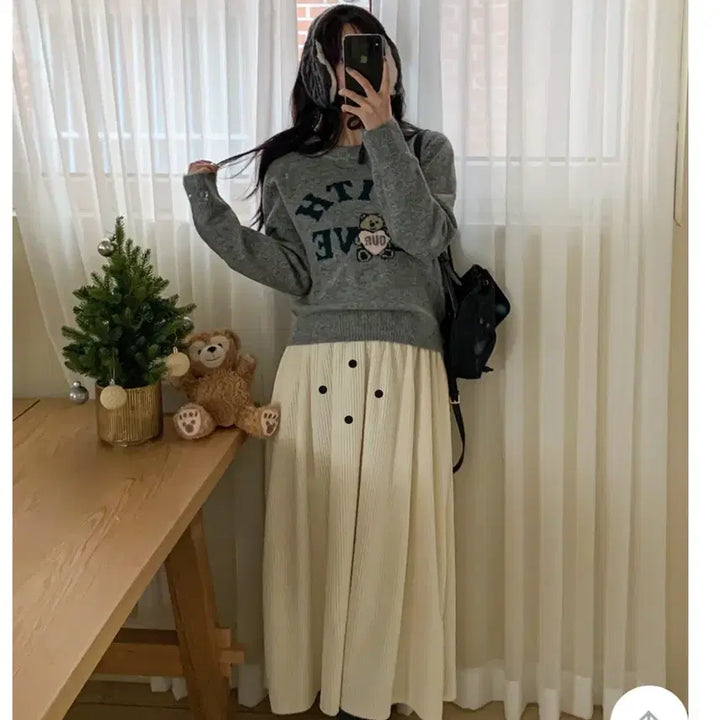 [BUNJANG] Soim Corduroy Layered Tank Dress / 소임 임부복 골덴레이어드나시 원피스