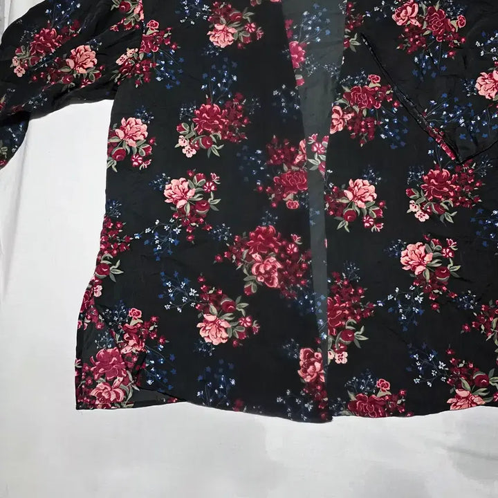 [BUNJANG] H&amp;M Divided Black Floral Kimono Cardigan / (새 상품)H&amp;M 디바이디드 블랙 플로럴 오픈형 기모노 가디건