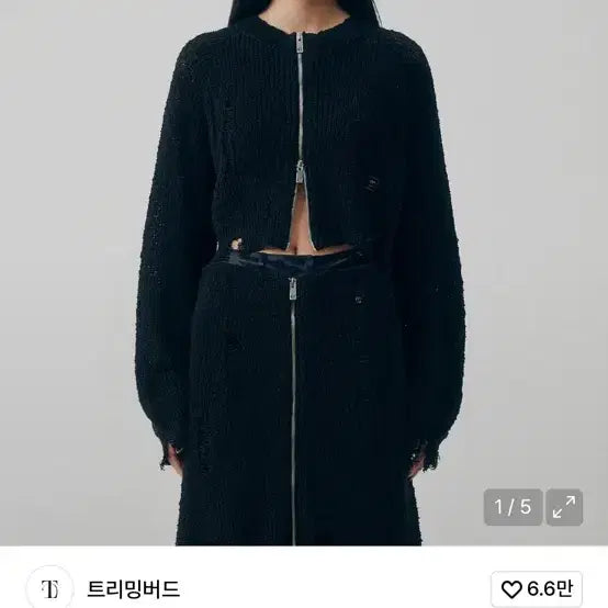 [BUNJANG] Trimming Bird Knit Set (Cardigan + Skirt) / 셋업가격 세일 트리밍버드 니트 셋업 가디건+스커트