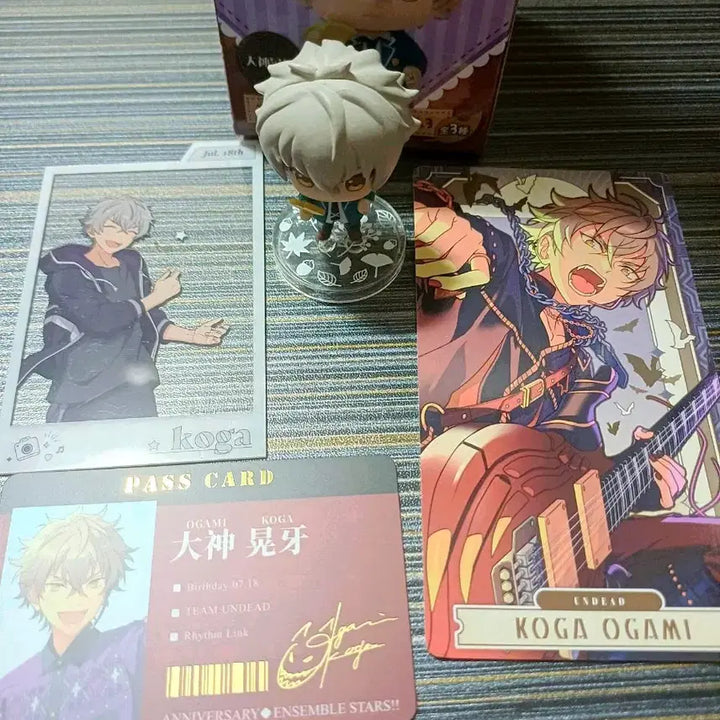 [BUNJANG] Ensemble Stars Koga Figure and Card Bundle Set / 앙스타 코가 피규어, 카드 일괄