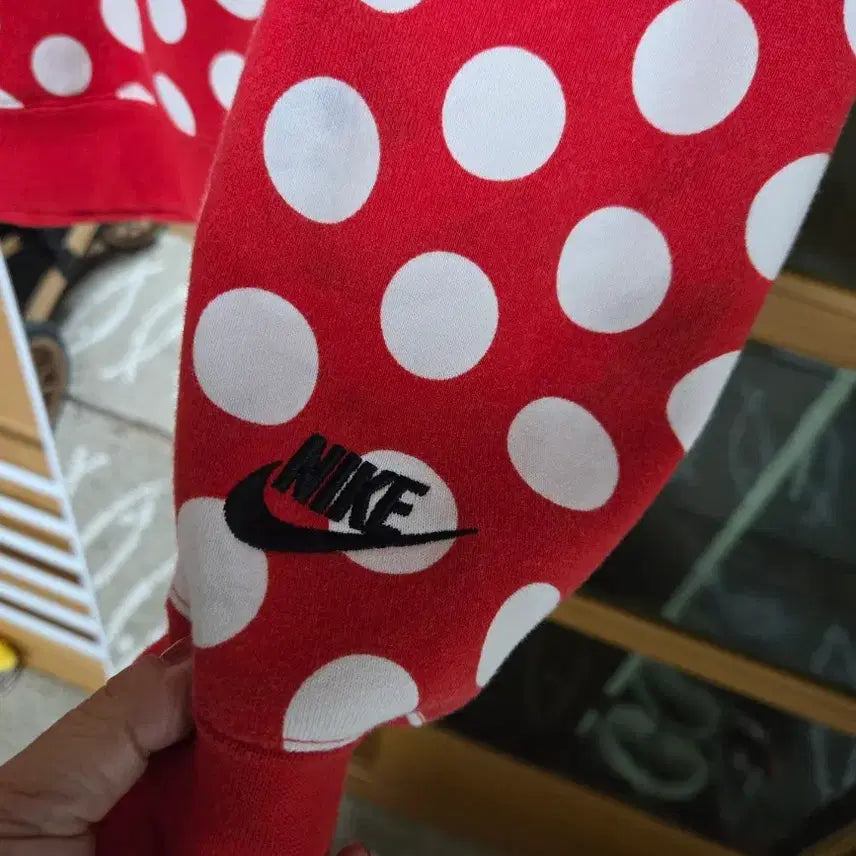 [BUNJANG] Nike JDI Dot Fleece Hoodie L / 나이키 JDI 도트 땡땡이 기모 후드티 L