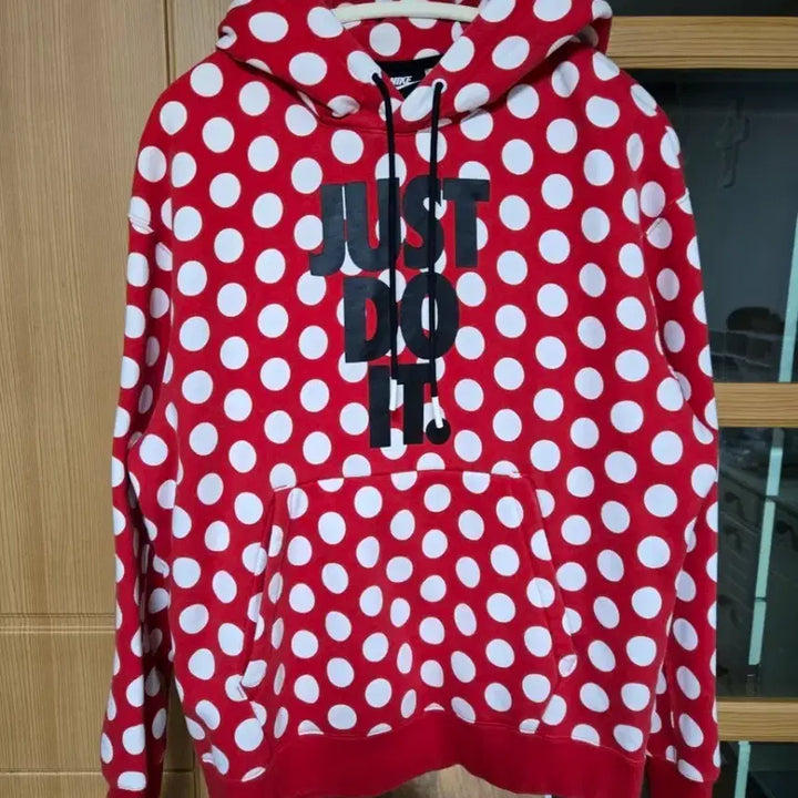 [BUNJANG] Nike JDI Polka Dot Fleece Hoodie L / 나이키 JDI 도트 땡땡이 기모 후드티 L