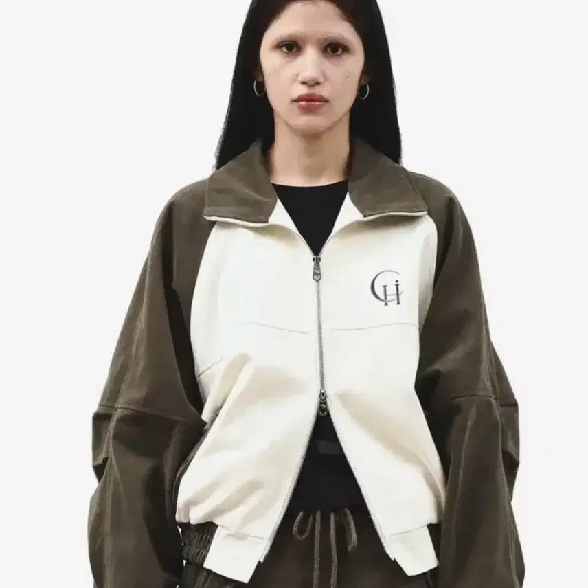 [BUNJANG] HIGHT CLUB Contrast Jacket Khaki / 하이키클럽 콘트라스트 자켓 카키 (투웨이)