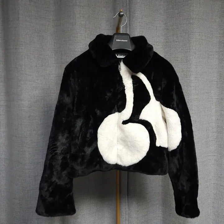 [BUNJANG] Kirsh Big Cherry Boa Fur Jacket / 1 ) 키르시 빅 체리 보아 퍼 자켓