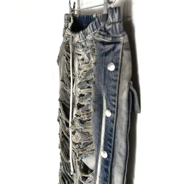 [BUNJANG] Rick Owens Distressed Effect Denim Pants / S릭오웬스 디스트레스드 이펙드 데님 팬츠