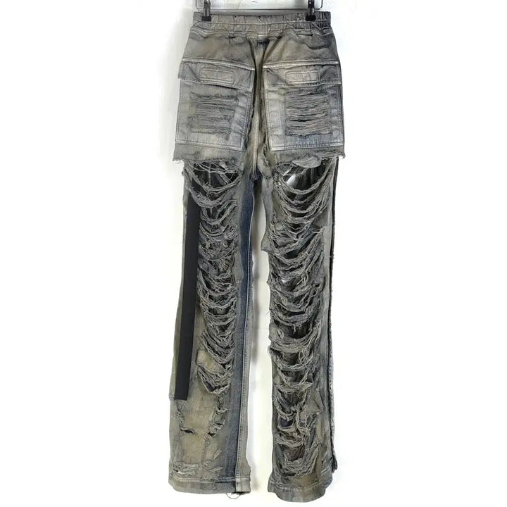 [BUNJANG] Rick Owens Distressed Effect Denim Pants / S릭오웬스 디스트레스드 이펙드 데님 팬츠
