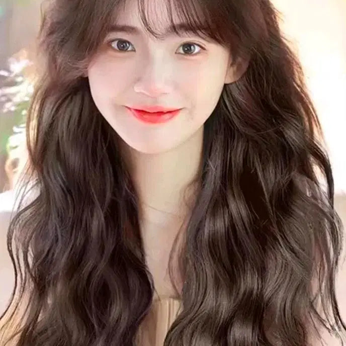 [BUNJANG] Wavy Hippie Perm Wig - Brown 60cm / 웨이브 히피펌 가발 갈색 60cm
