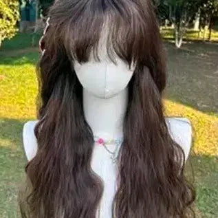 [BUNJANG] Wavy Hippie Perm Wig - Brown 60cm / 웨이브 히피펌 가발 갈색 60cm