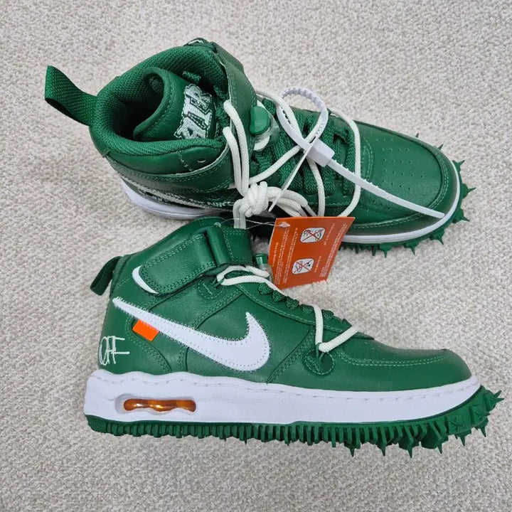 [BUNJANG] Nike Off-White Air Force 1 Mid Pine Green / 나이키 오프화이트 에어포스1 미드 파인그린