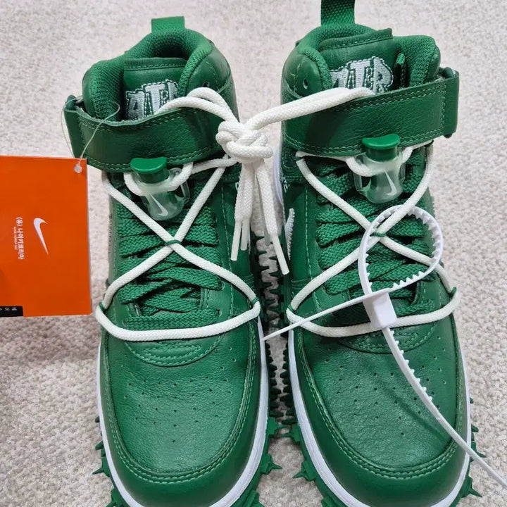 [BUNJANG] Nike Off-White Air Force 1 Mid Pine Green / 나이키 오프화이트 에어포스1 미드 파인그린