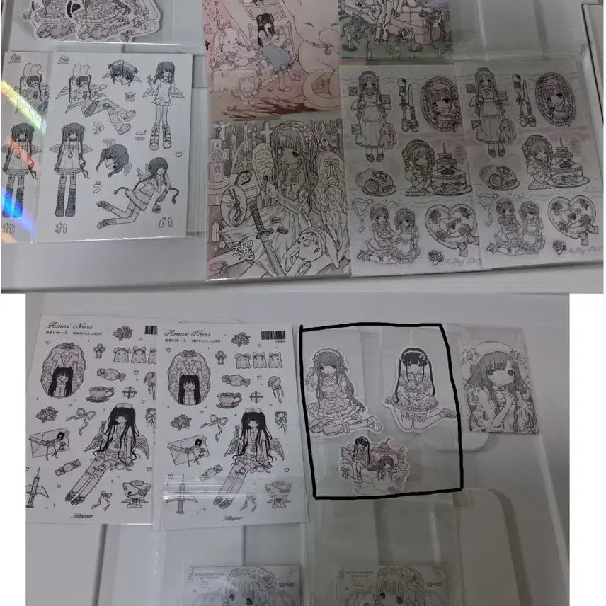 [BUNJANG] Various Artists Stationery Bundle Set / 일괄,개별가능) 밀키하트님 냘님 쭈쭈해님 등 지류 대량