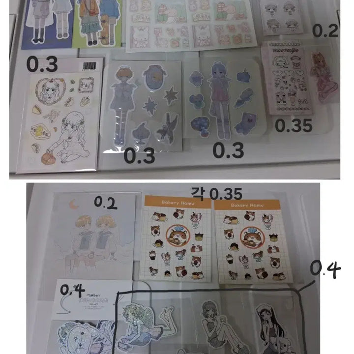 [BUNJANG] Various Artists Stationery Bundle Set / 일괄,개별가능) 밀키하트님 냘님 쭈쭈해님 등 지류 대량