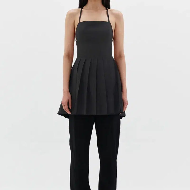 [BUNJANG] Low Classic Pleated Mini Dress Charcoal / 로우클래식 pleated mini dress 차콜 S사이즈