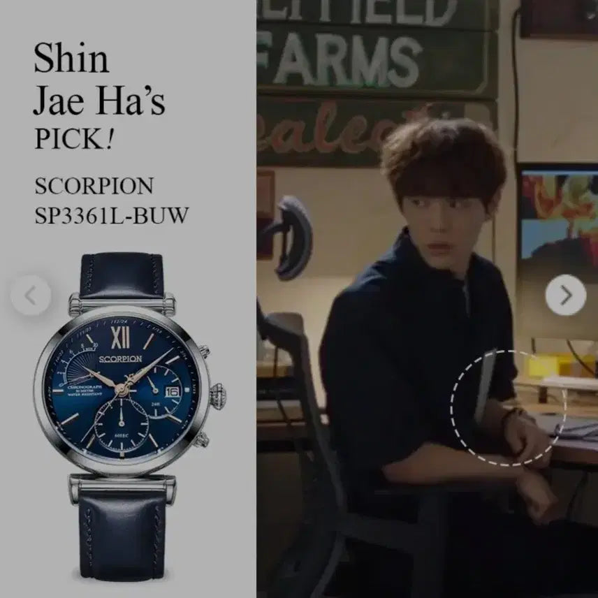 [BUNJANG] Scorpion Chronograph Leather Watch / # 스콜피온 크로노그래프 남성명품시계 D버클 가죽시계 급처