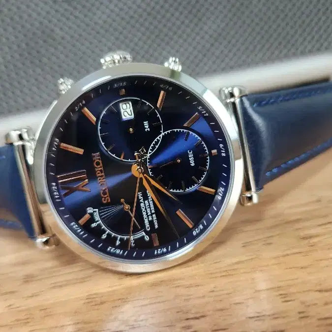 [BUNJANG] Scorpion Chronograph Leather Watch / # 스콜피온 크로노그래프 남성명품시계 D버클 가죽시계 급처