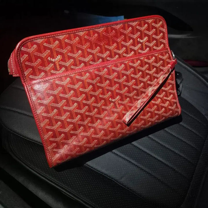 [BUNJANG] Goyard Jouvence GM Red Clutch with Keyring / 고야드 쥬방스 GM 레드