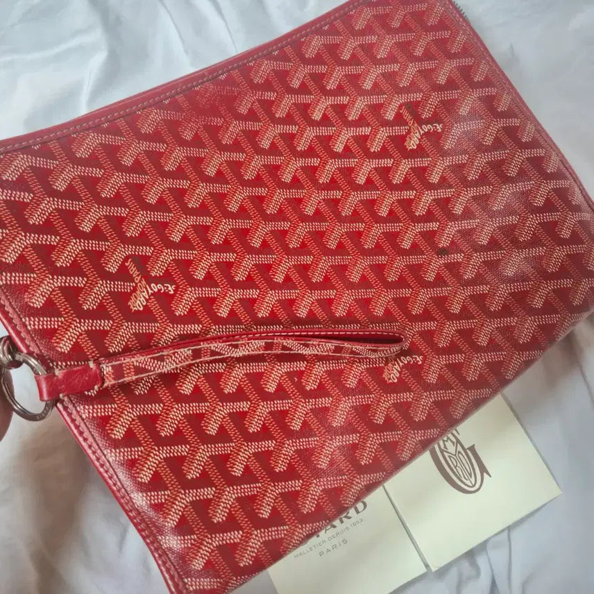 [BUNJANG] Goyard Jouvence GM Red Clutch with Keyring / 고야드 쥬방스 GM 레드