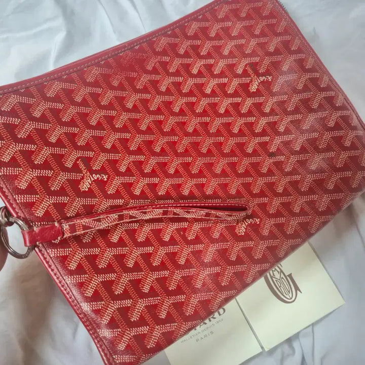 [BUNJANG] Goyard Jouvence GM Red Clutch with Keyring / 고야드 쥬방스 GM 레드