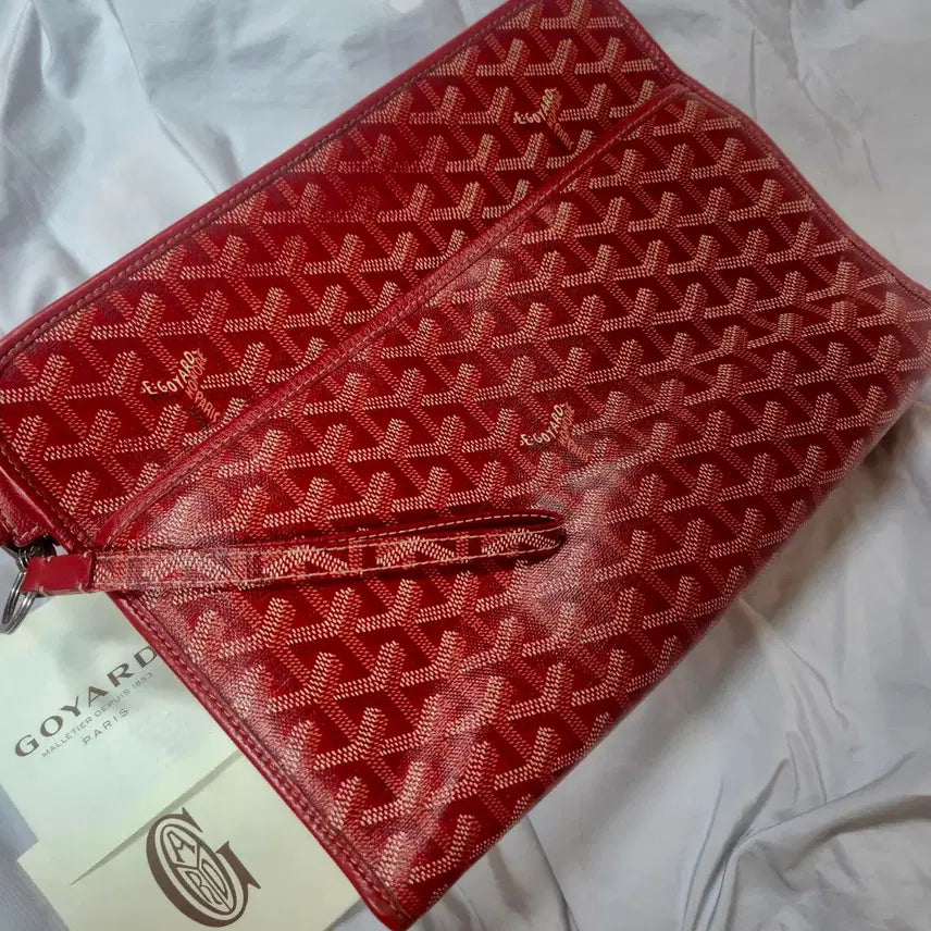 [BUNJANG] Goyard Jouvence GM Red Clutch with Keyring / 고야드 쥬방스 GM 레드