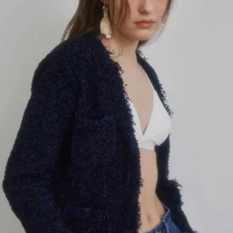 [BUNJANG] Unanswered Mystery Tweed Cardigan / 언앤써드미스테리 트위드가디건