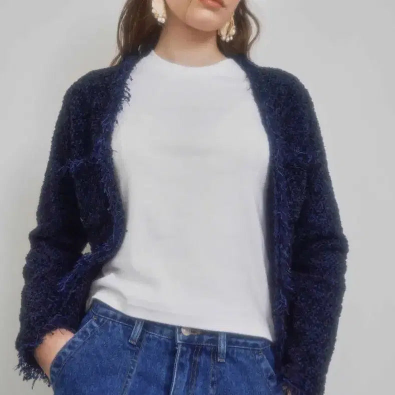 [BUNJANG] Unanswered Mystery Tweed Cardigan / 언앤써드미스테리 트위드가디건