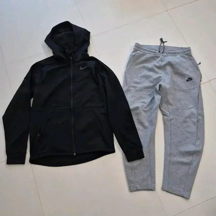 [BUNJANG] Nike Hooded Zip-Up & Training Pants Set (L) / 나이키 후드집업 + 트레이닝 바지 세트L
