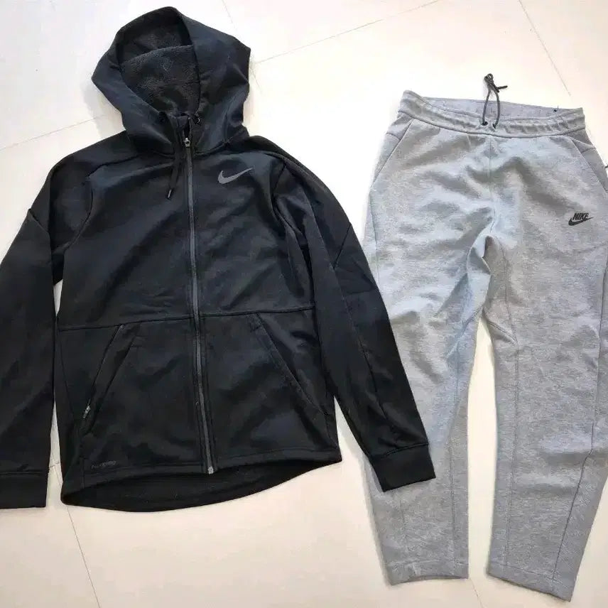 [BUNJANG] Nike Hooded Zip-Up & Training Pants Set (L) / 나이키 후드집업 + 트레이닝 바지 세트L