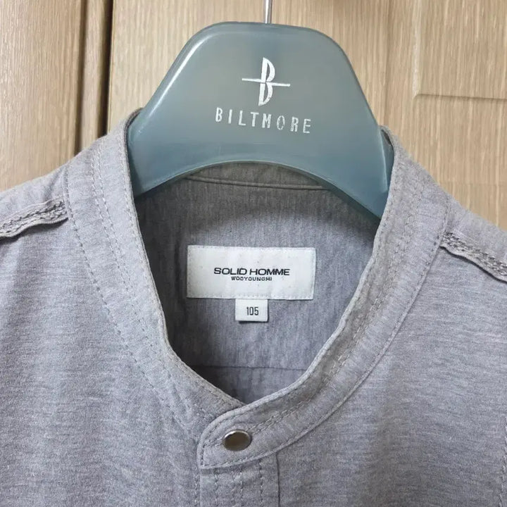 [BUNJANG] Wooyoungmi Solid Homme Band Collar Shirt / 우영미 솔리드옴므 셔츠 95