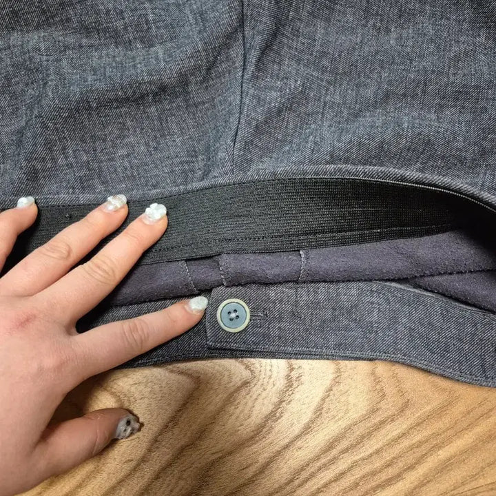 [BUNJANG] Gray Slacks 66-77 밴딩 Pants / 그레이 슬랙스 약기모 밴딩바지 66 날씬77