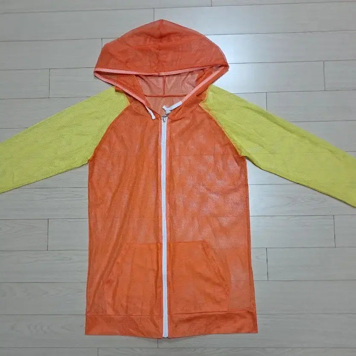[BUNJANG] Mesh Hooded Zip-up Jacket / 오렌지/노랑 메쉬 후드 집업
