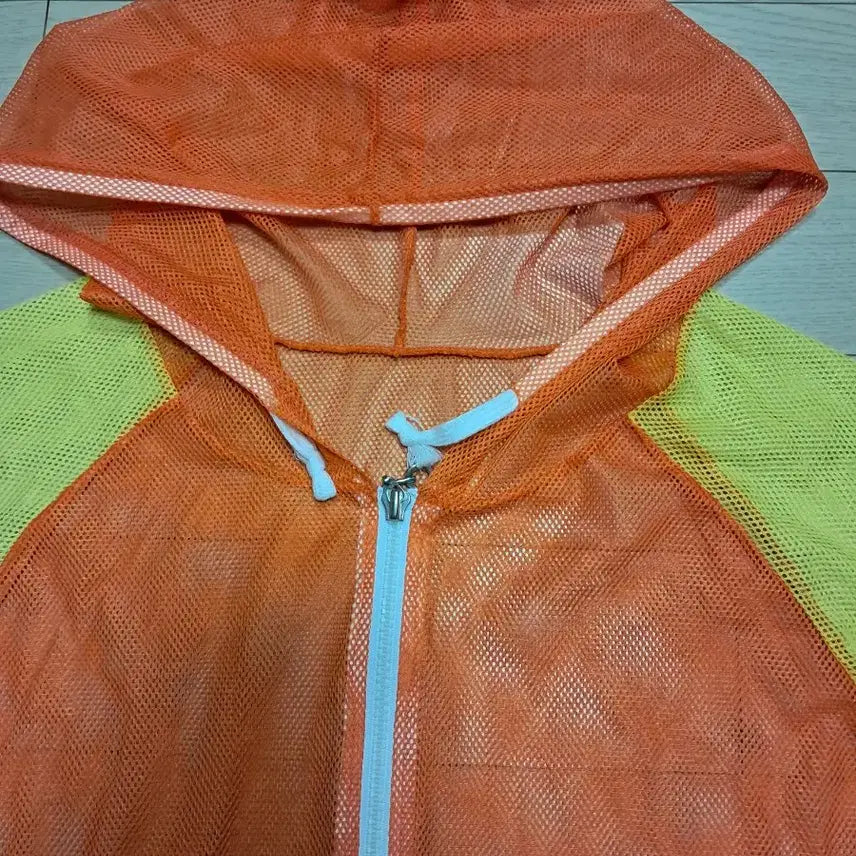 [BUNJANG] Mesh Hooded Zip-up Jacket / 오렌지/노랑 메쉬 후드 집업