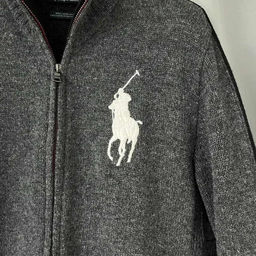 [BUNJANG] Polo Ralph Lauren Grey Knit Full-Zip Sweater L / 폴로 랄프로렌 독일 그레이 니트 집업