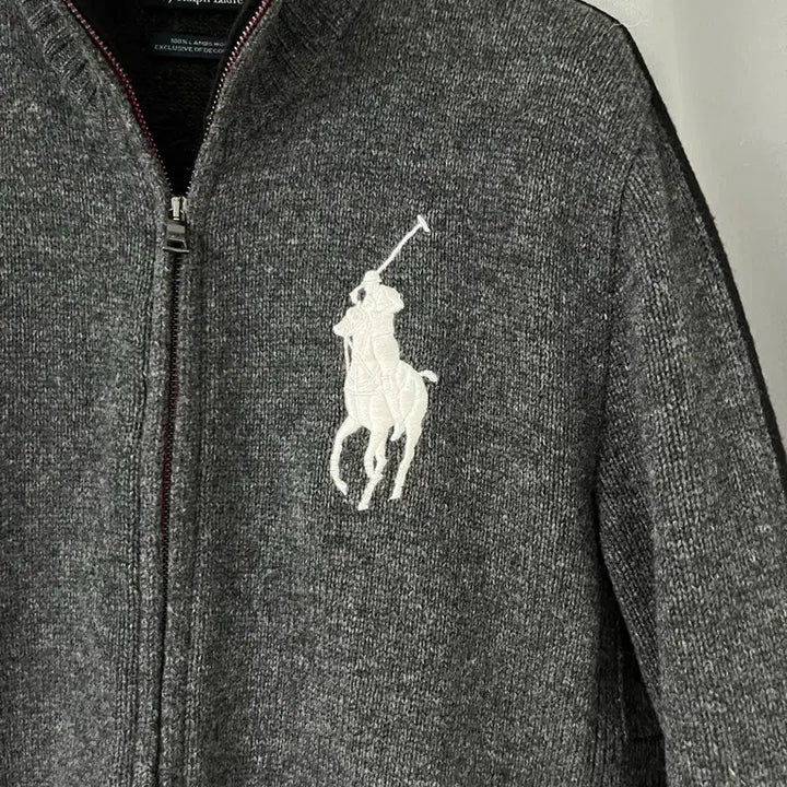 [BUNJANG] Polo Ralph Lauren Grey Knit Full-Zip Sweater L / 폴로 랄프로렌 독일 그레이 니트 집업