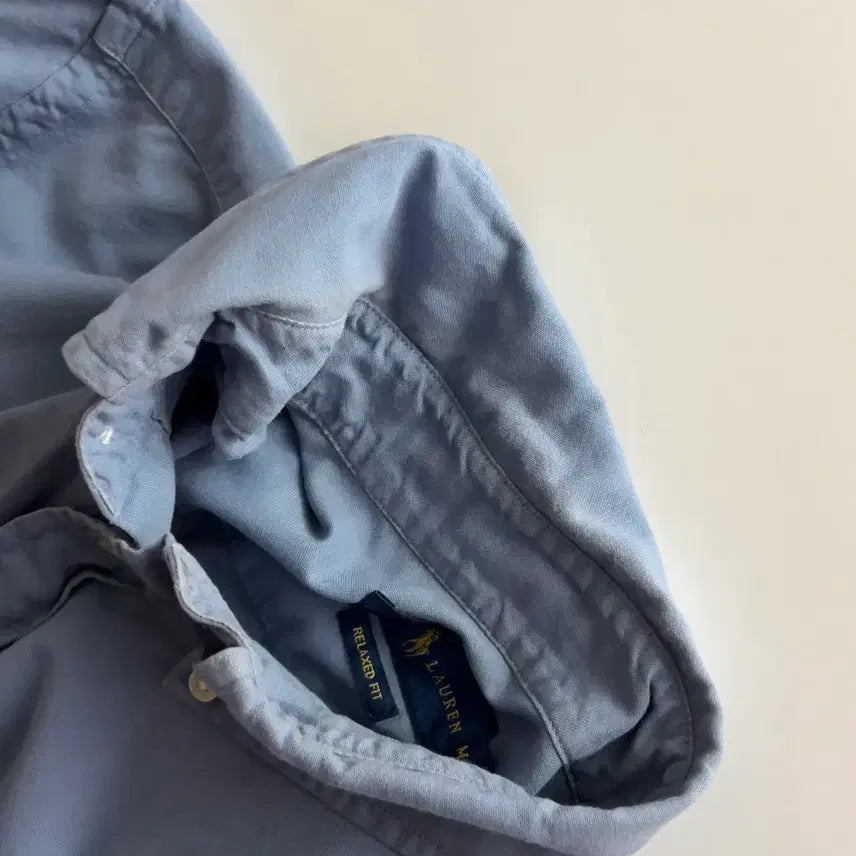 [BUNJANG] Polo Ralph Lauren Washed Blue Solid Shirt (Women's) / 폴로 랄프로렌 여성 워싱블루 솔리드 셔츠 M