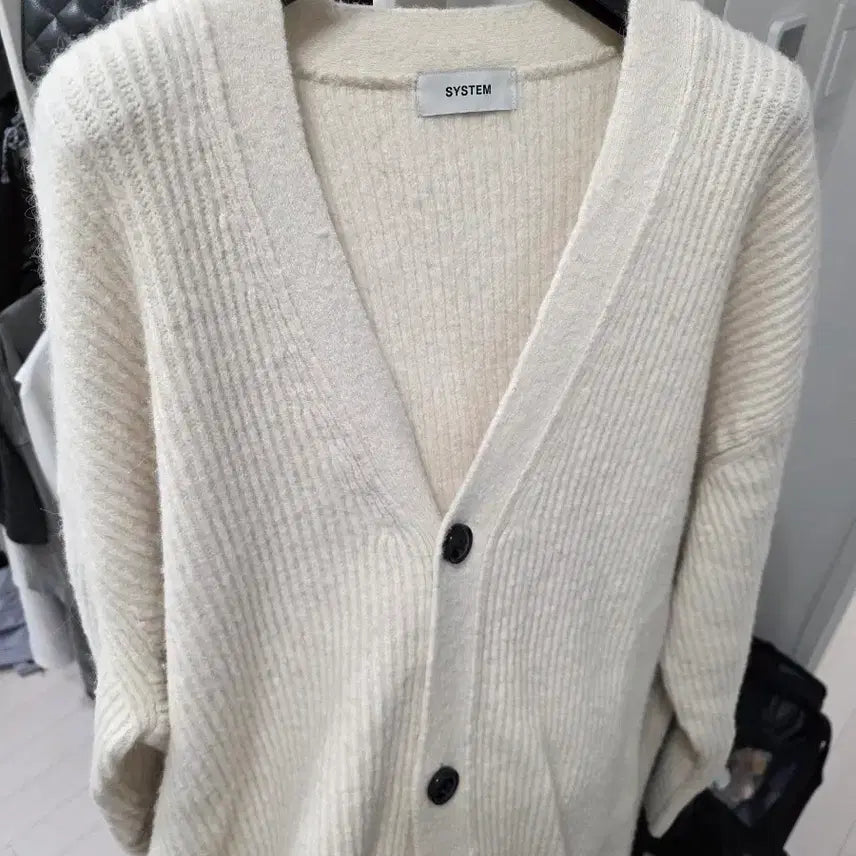 [BUNJANG] SYSTEM Oversized Cardigan - White - Size 100 / 시스템 오버핏 가디건 100사이즈