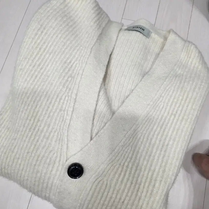 [BUNJANG] SYSTEM Oversized Cardigan - White - Size 100 / 시스템 오버핏 가디건 100사이즈